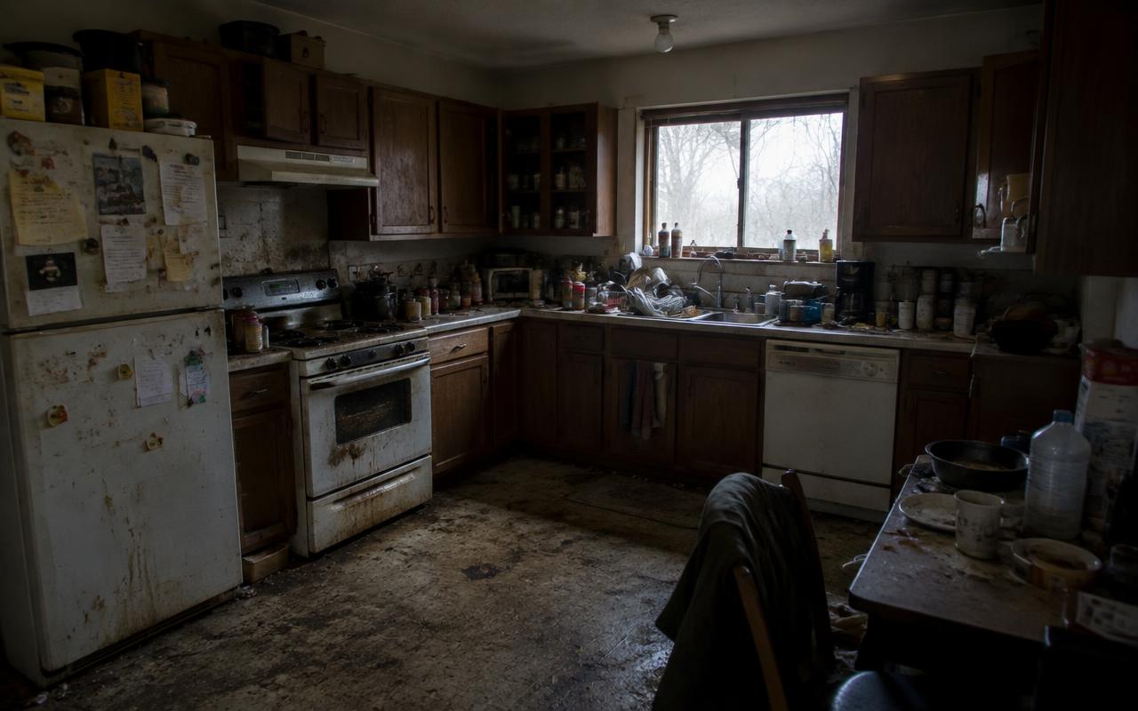 Kitchen before cleaning